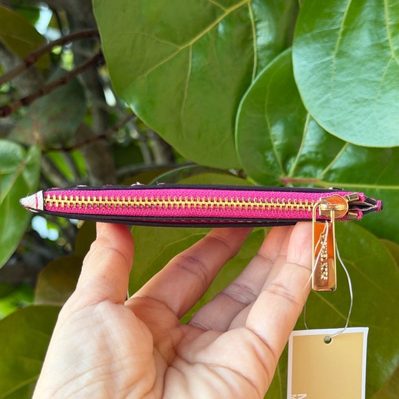 Michael Kors Jet Set Top Zip Card Case Wallet Electric Pink Multi - Picture 11 of 12